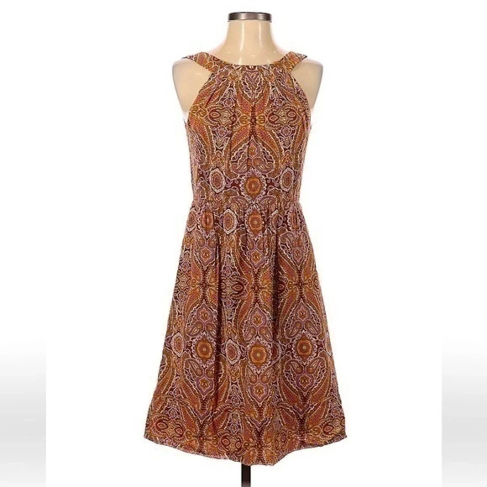 J. Crew Women's Paisley Print Sleeveless Lined Cotton Mini Dress Summer Size 0